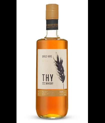 Fles Thy Spelt-Rye Danish Malted Rye Whisky, whisky, op voorraad bij slijterij t Bockje in Bathmen