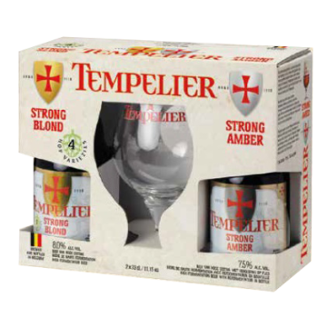Tempelier Geschenkverpakking 2x33cl met Glas