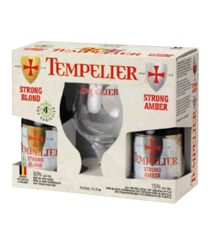 Geschenk Tempelier Geschenkverpakking 2x33cl met Glas van Tempelier, bij slijterij ’t Bockje in Bathmen