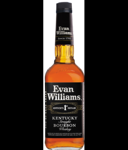 Fles Evan Williams Kentucky Straight Bourbon, single malt whisky, op voorraad bij slijterij t Bockje in Bathmen