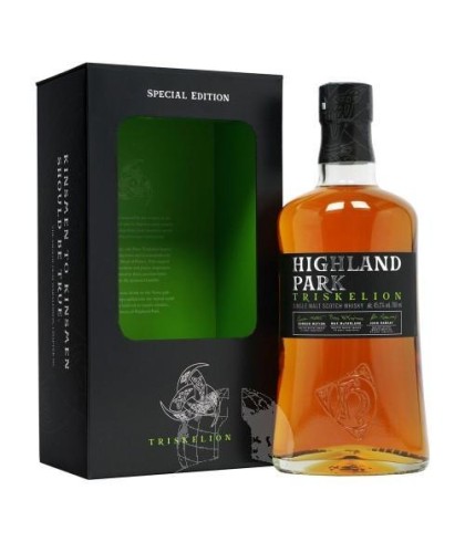 Fles Highland Park Triskelion, single malt whisky, op voorraad bij slijterij t Bockje in Bathmen
