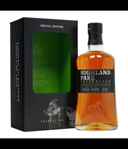 Fles Highland Park Triskelion, single malt whisky, op voorraad bij slijterij t Bockje in Bathmen