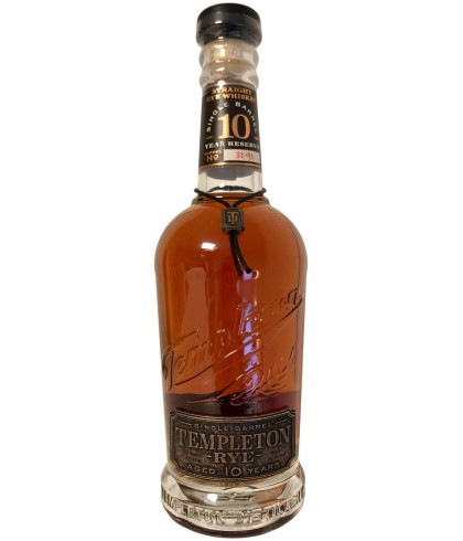 Fles Templeton rye 10 years old single barrel bourbon, whisky, bij slijterij ’t Bockje in Bathmen