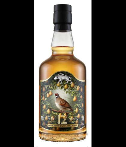 Fles Wolfburn Christmas 2025 Partridge in a Pear Tree, Schotse single malt whisky uit Thurso, op voorraad bij slijterij t Bockje in Bathmen
