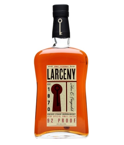 Fles Larceny 92 proof, whisky, op voorraad bij slijterij t Bockje in Bathmen