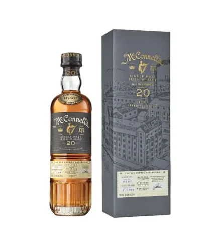 Fles McConnell’s Old Cromac Collection 20 Years Old #7676, whisky, op voorraad bij slijterij ’t Bockje in Bathmen