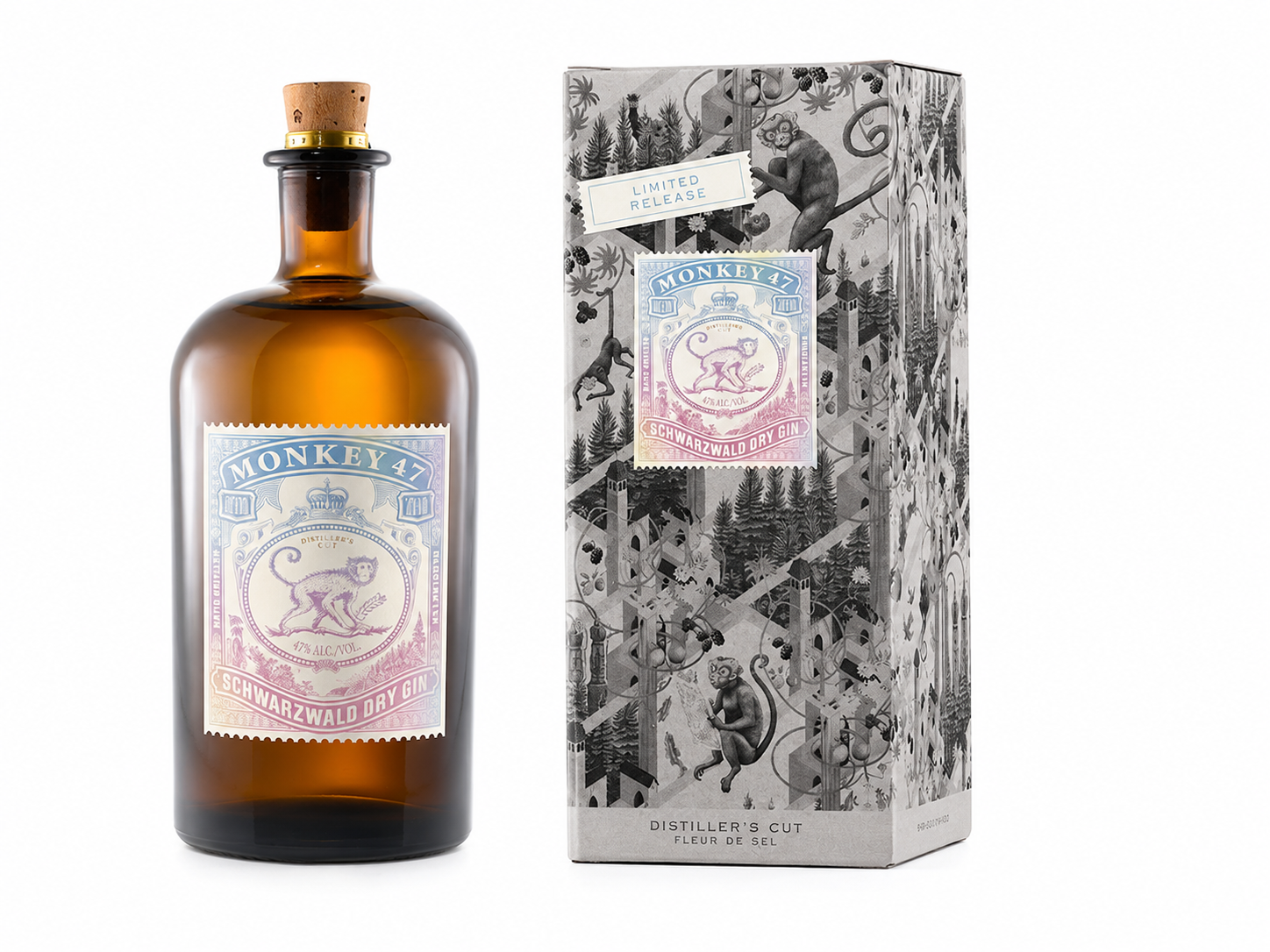 Fles Monkey 47 Distiller’s Cut Fleur de Sel 2025, gin van Monkey 47, op voorraad bij slijterij ’t Bockje in Bathmen