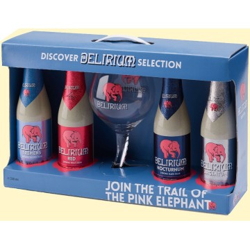 Delirium Tremens Geschenk 4 Flesjes met Glas