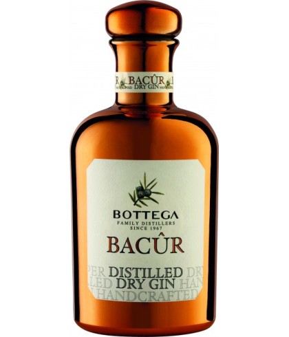 Fles BOTTEGA BACUR GIN, gin, op voorraad bij slijterij t Bockje in Bathmen