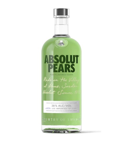 Fles Absolut Pears, wodka, op voorraad bij slijterij t Bockje in Bathmen