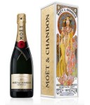 Moët & Chandon Imperial Brut Champagne blik Alphonse Mucha (gele jurk)