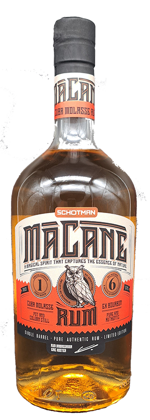 Fles Schotman MaCane Rum No:1, rum, op voorraad bij slijterij ’t Bockje in Bathmen