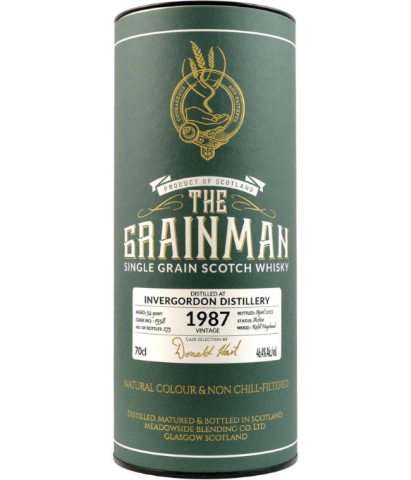 The Grainman Invergordon 1987 34 Years. Cask 1538 Single Grain bij t Bockje in Bathmen