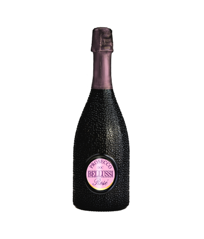 Fles Bellussi Prosecco DOC Rose Brut, wijn, op voorraad bij slijterij t Bockje in Bathmen