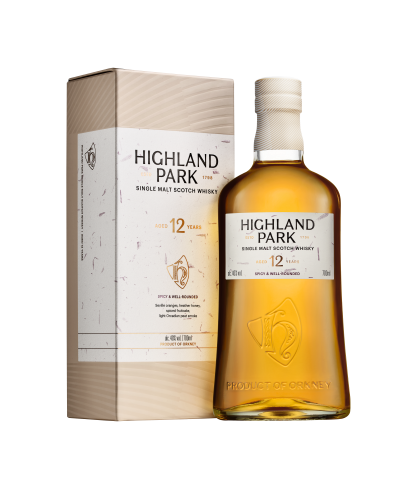 Fles Highland Park 12 Years Old, whisky, op voorraad bij slijterij ’t Bockje in Bathmen
