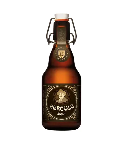 Fles Brasserie des Légendes Hercule Stout, bier, bij slijterij t Bockje in Bathmen