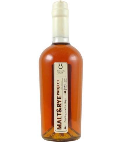 Fles Wagging Finger Malt & Rye Project, whisky, op voorraad bij slijterij ’t Bockje in Bathmen