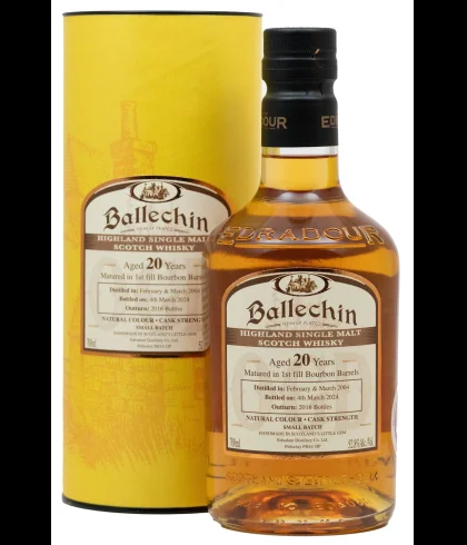 Fles Ballechin 20 Years Old First Fill Bourbon, single malt whisky, op voorraad bij slijterij t Bockje in Bathmen