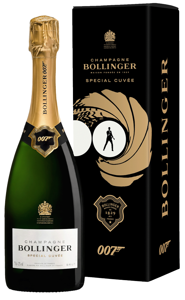 Fles Bollinger Brut Special Cuvée 007 Limited Edition, wijn, op voorraad bij slijterij t Bockje in Bathmen
