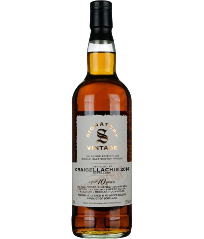 Fles Signatory Craigellachie 2014 10 Years Old - 100 Proof #39, whisky, op voorraad bij slijterij t Bockje in Bathmen