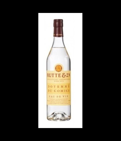 Eau de vie Rutte & zn Doyenne Du Comice van Rutte, bij slijterij ’t Bockje in Bathmen
