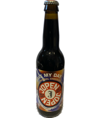 Fles Jopen Bake My Day Smoked Imperial Chocolate Pastry Stout, bier van Jopen, bij slijterij t Bockje in Bathmen