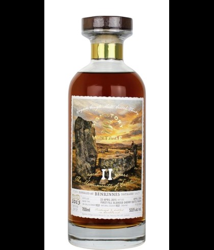 Fles Signatory Vintage The Monuments of Scotland Benrinnes 11Y, single malt whisky, op voorraad bij slijterij t Bockje in Bathmen