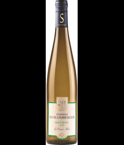 Fles Domaines Schlumberger Les Princes Abbés Pinot Blanc 2018, wijn op voorraad bij slijterij t Bockje in Bathmen