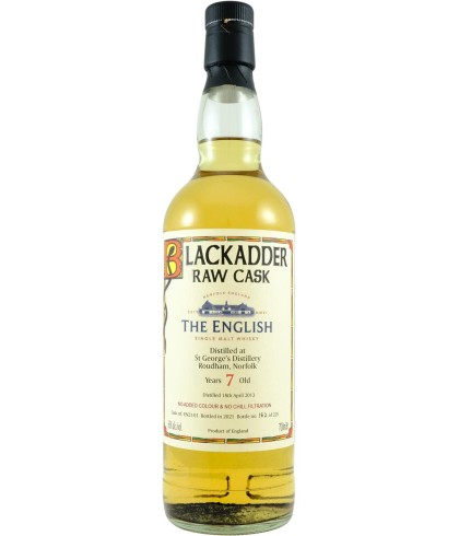 Fles Blackadder The English 7 Years Old, single malt whisky, op voorraad bij slijterij t Bockje in Bathmen