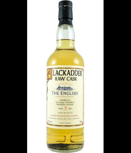 Fles Blackadder The English 7 Years Old, single malt whisky, op voorraad bij slijterij t Bockje in Bathmen