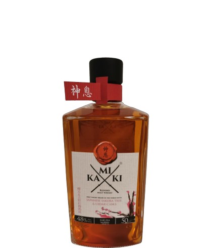 Fles blended malt van Kamiki, op voorraad bij slijterij t Bockje in Bathmen