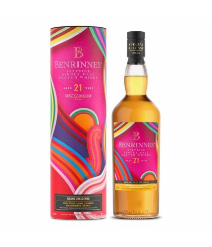 Fles Benrinnes 21 Years Old Grand Crescendo Special Release 2024, single malt whisky, op voorraad bij slijterij t Bockje in Bathmen