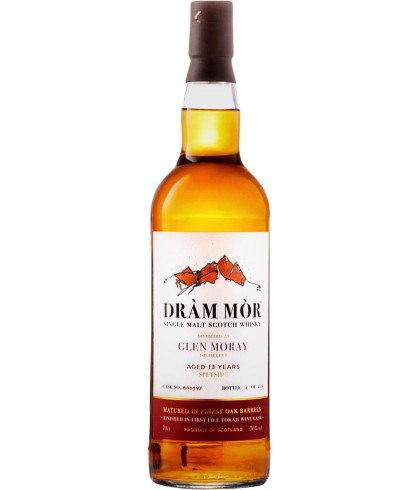 Fles Dram Mor Glen Moray 13 Years Old Speyside, whisky, op voorraad bij slijterij ’t Bockje in Bathmen