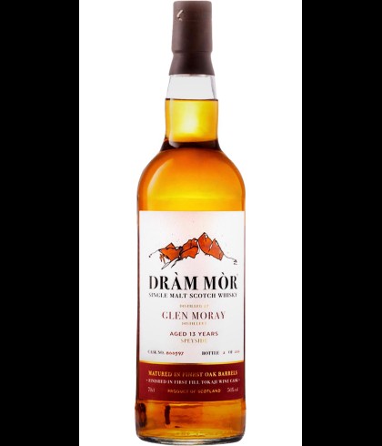 Fles Dram Mor Glen Moray 13 Years Old Speyside, whisky, op voorraad bij slijterij ’t Bockje in Bathmen