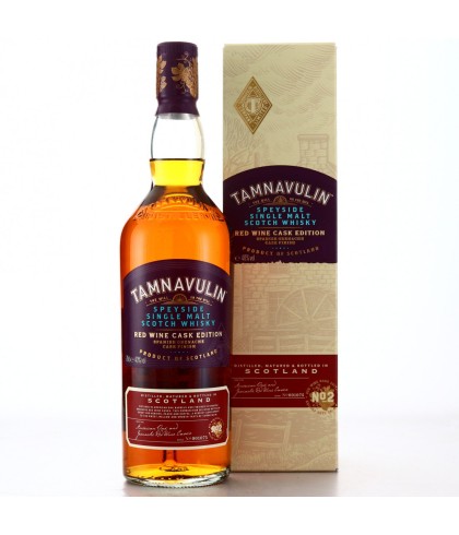 Fles Tamnavulin Red Wine Cask Edition No. 2, Speyside single malt whisky, op voorraad bij slijterij t Bockje in Bathmen