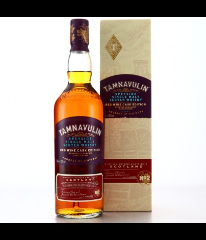Fles Tamnavulin Red Wine Cask Edition No. 2, Speyside single malt whisky, op voorraad bij slijterij t Bockje in Bathmen