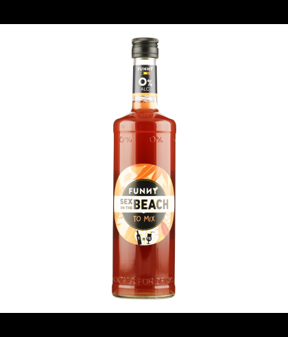 Fles Funny Sex on the Beach to Mix van 70 centiliter, alcoholvrije cocktailbasis, op voorraad bij slijterij t Bockje in Bathmen