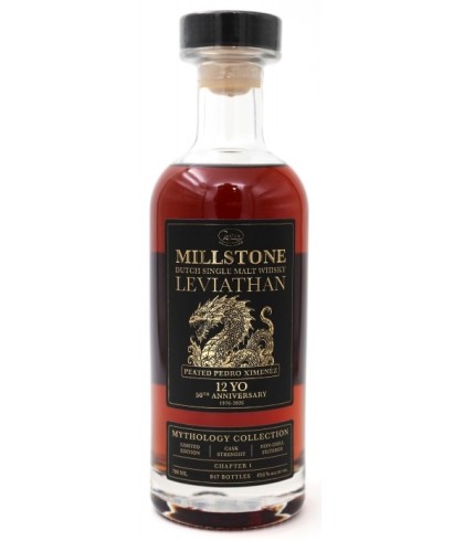 Fles Millstone Myhtology Collection Chapter 1. Leviathan 12Y Peated PX, whisky, bij slijterij t Bockje in Bathmen
