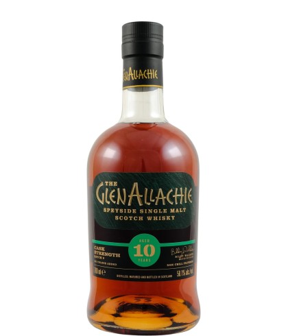 Fles GlenAllachie 10 Years Old Cask Strength Batch 9, single malt whisky, op voorraad bij slijterij t Bockje in Bathmen