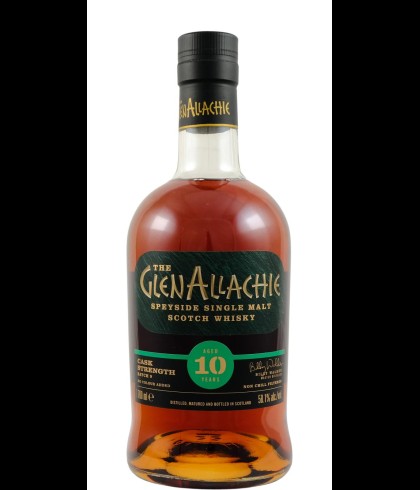 Fles GlenAllachie 10 Years Old Cask Strength Batch 9, single malt whisky, op voorraad bij slijterij t Bockje in Bathmen