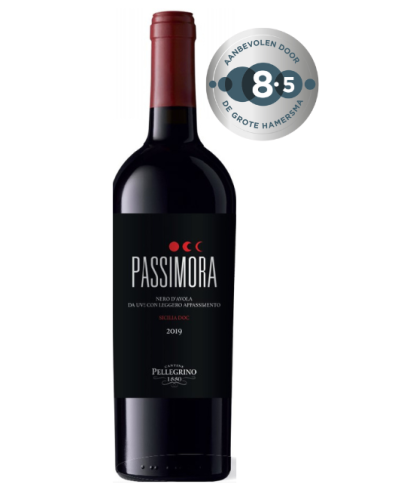 Fles Passimora Nero d'Avola, wijn op voorraad bij slijterij t Bockje in Bathmen