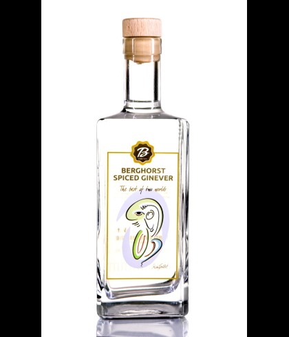 Fles Berghorst Spiced Ginever, gin, op voorraad bij slijterij t Bockje in Bathmen
