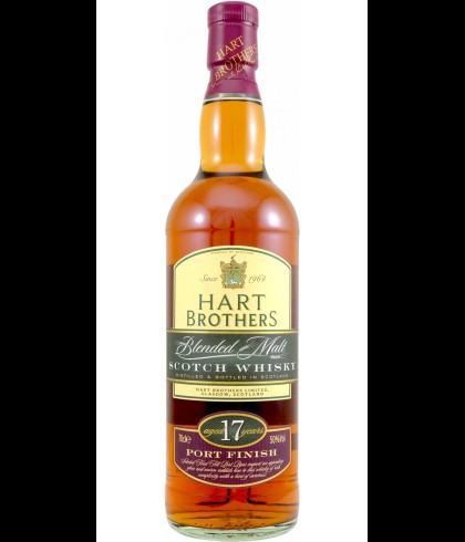 Fles Hart Brothers 17 Years Old Port Finish, single malt whisky, op voorraad bij slijterij t Bockje in Bathmen