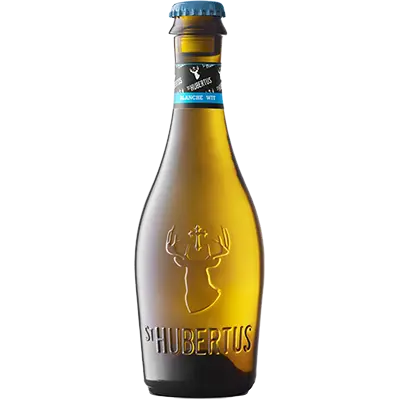 Fles St. Hubertus Wit, bier van St. Hubertus, op voorraad bij slijterij ’t Bockje in Bathmen