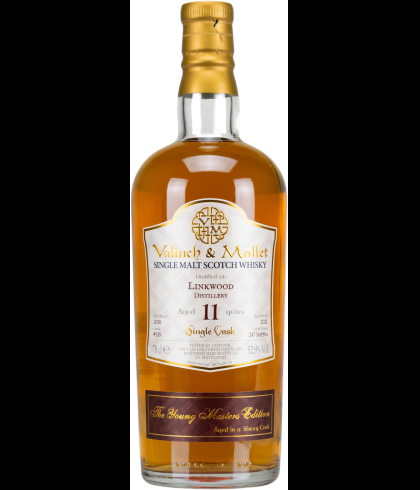 Fles Valinch en Mallet Linkwood 11 Years Old, enkel vat gebotteld door Valinch en Mallet, op voorraad bij slijterij t Bockje in Bathmen