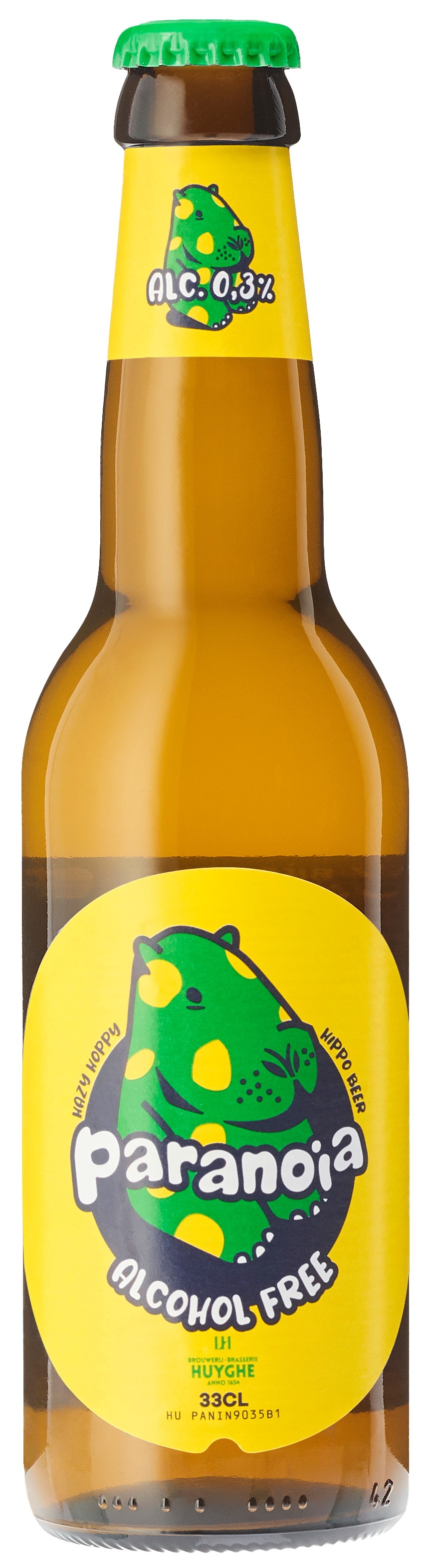 Fles Brouwerij Huyghe Paranoia Hazy Hoppy 0.0%, bier van Brouwerij Huyghe, bij slijterij t Bockje in Bathmen