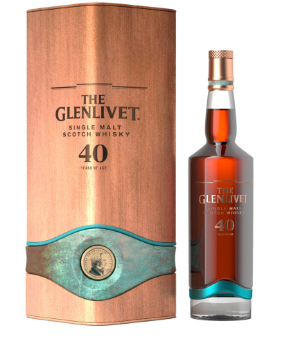 Fles The Glenlivet 40 Years Old, single malt whisky, bij slijterij ’t Bockje in Bathmen