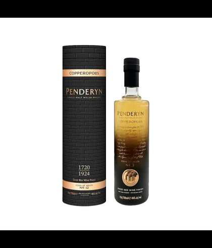 Fles Penderyn Icon of Wales 12 Copperopolis, Welshe single malt whisky, op voorraad bij slijterij t Bockje in Bathmen