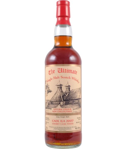 Fles The Ultimate Caol Ila 2007 vat 202, enkel vat gebotteld door The Ultimate uit Amersfoort, op voorraad bij slijterij t Bockje in Bathmen