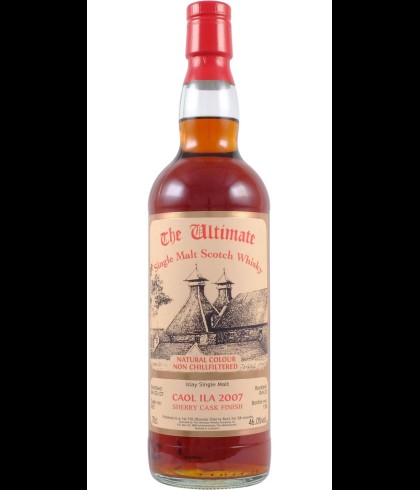 Fles The Ultimate Caol Ila 2007 vat 202, enkel vat gebotteld door The Ultimate uit Amersfoort, op voorraad bij slijterij t Bockje in Bathmen